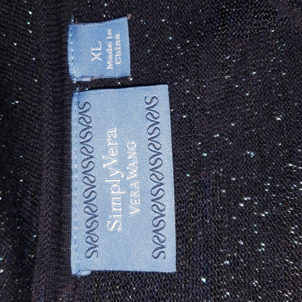 Simply Vera Vera Wang Cardigan Sweater Navy Blue Black Size XL - Picture 6 of 7
